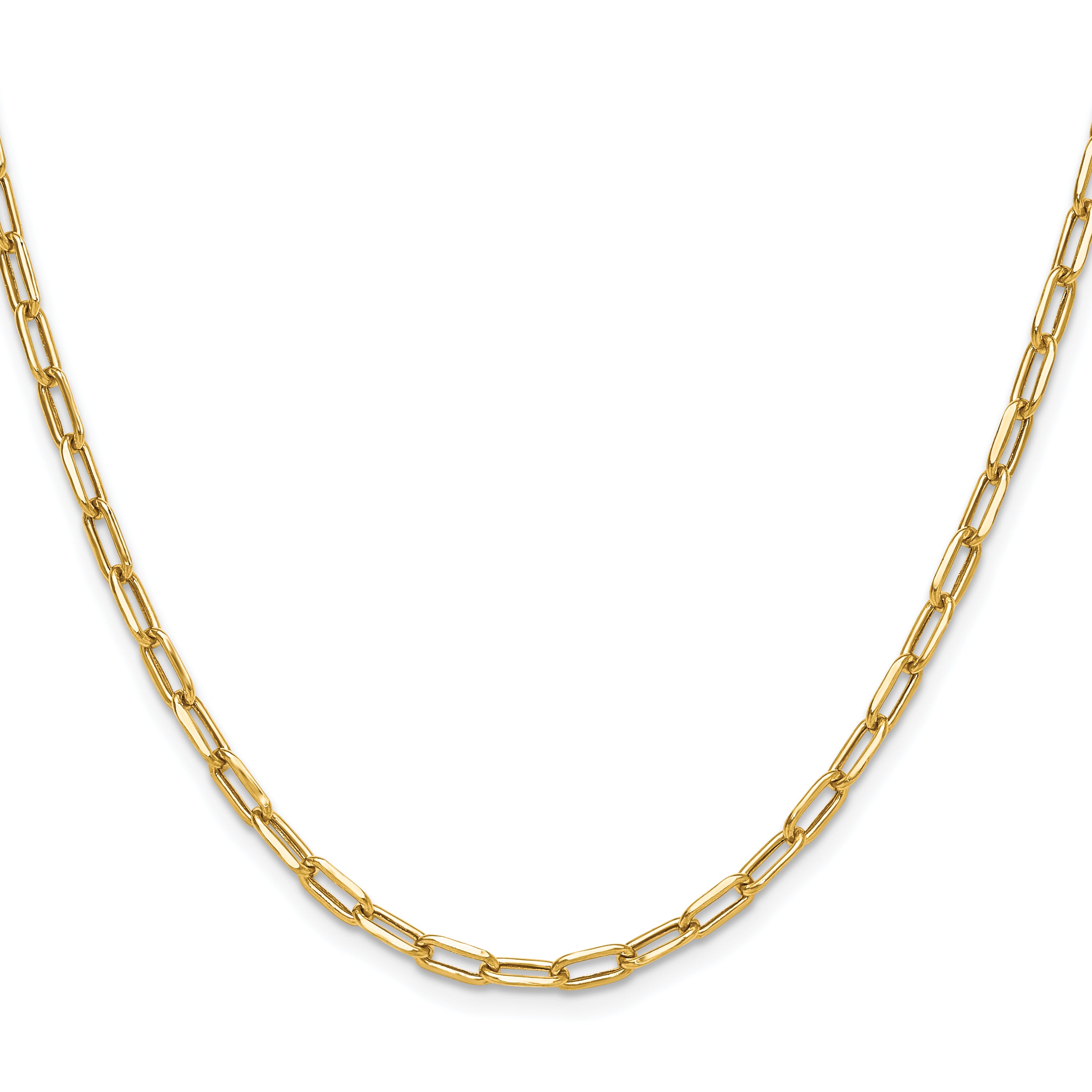 14k 3.7mm Semi-Solid Beveled D/C Paperclip Chain