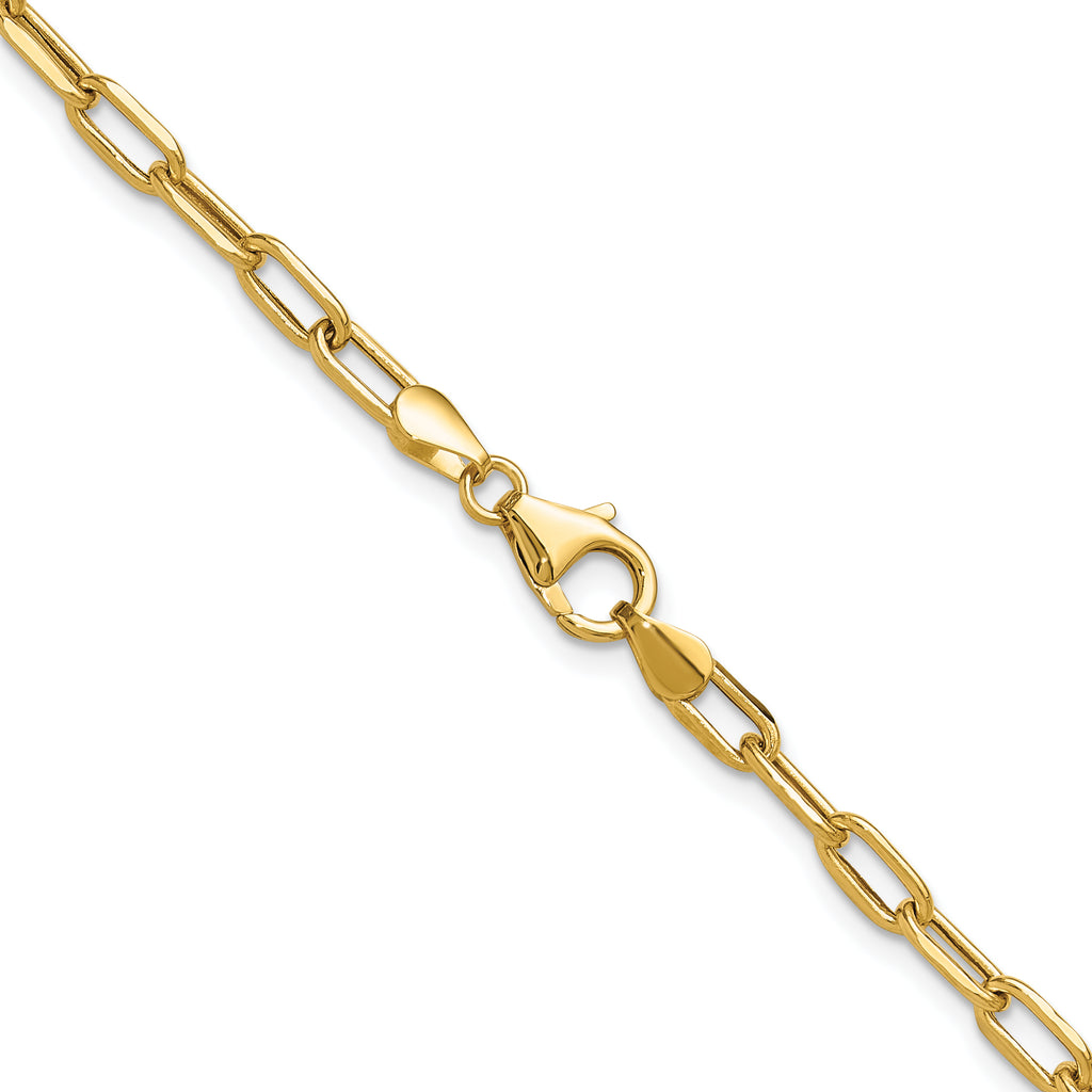 3.7mm 14K Yellow Gold Beveled D/C Paperclip Chain - Sophia Jewelers