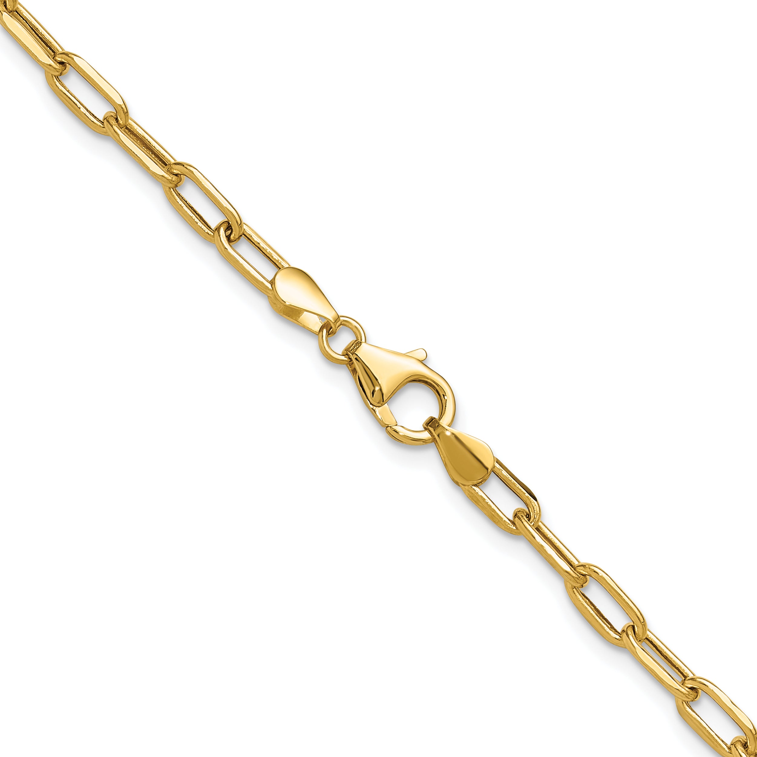3.7mm 14K Yellow Gold Beveled D/C Paperclip Chain - Sophia Jewelers