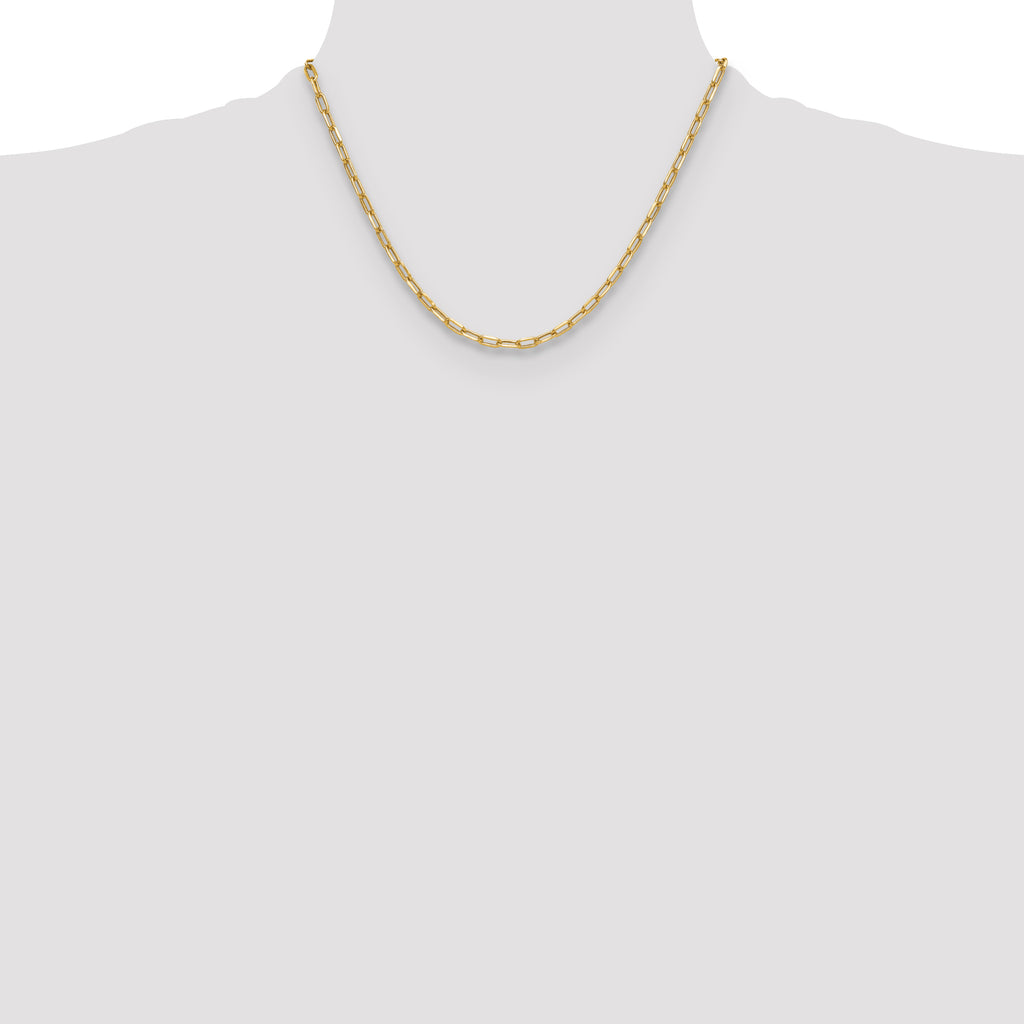 14k 3.7mm Semi-Solid Beveled D/C Paperclip Chain