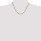 14k 3.7mm Semi-Solid Beveled D/C Paperclip Chain