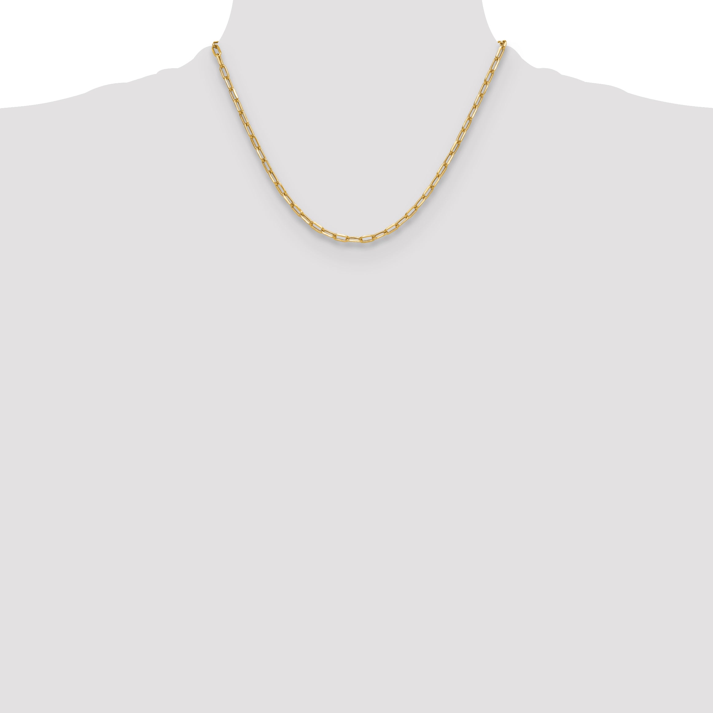 14k 3.7mm Semi-Solid Beveled D/C Paperclip Chain