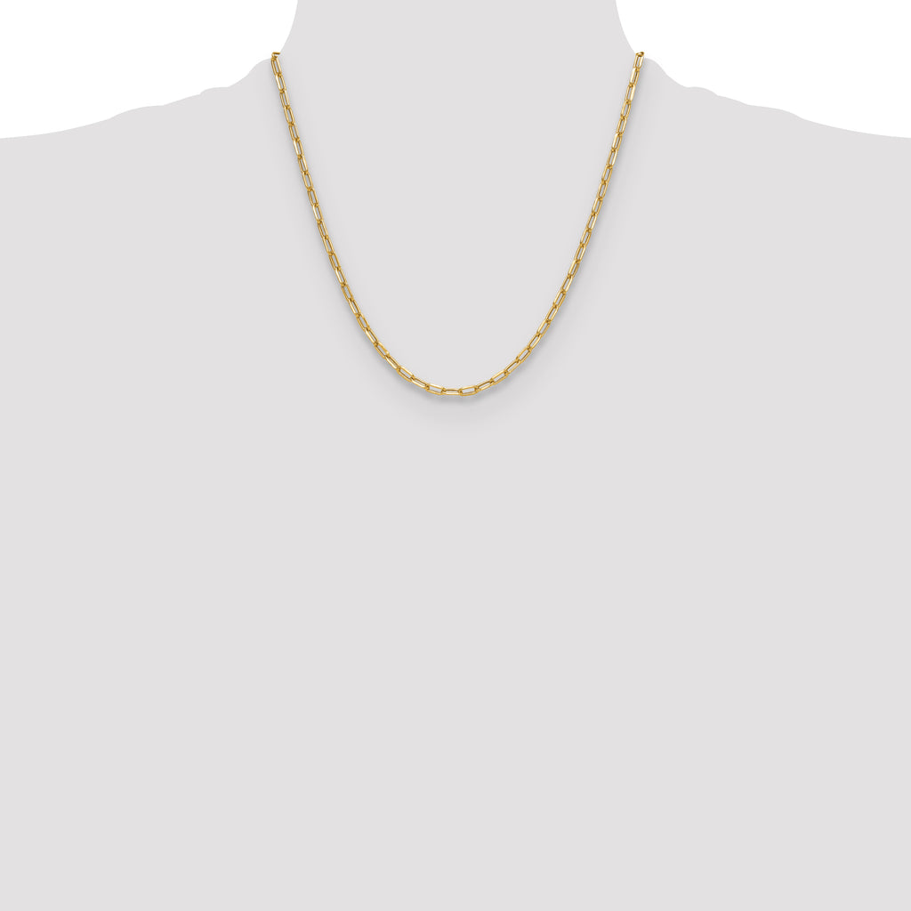 14k 3.7mm Semi-Solid Beveled D/C Paperclip Chain