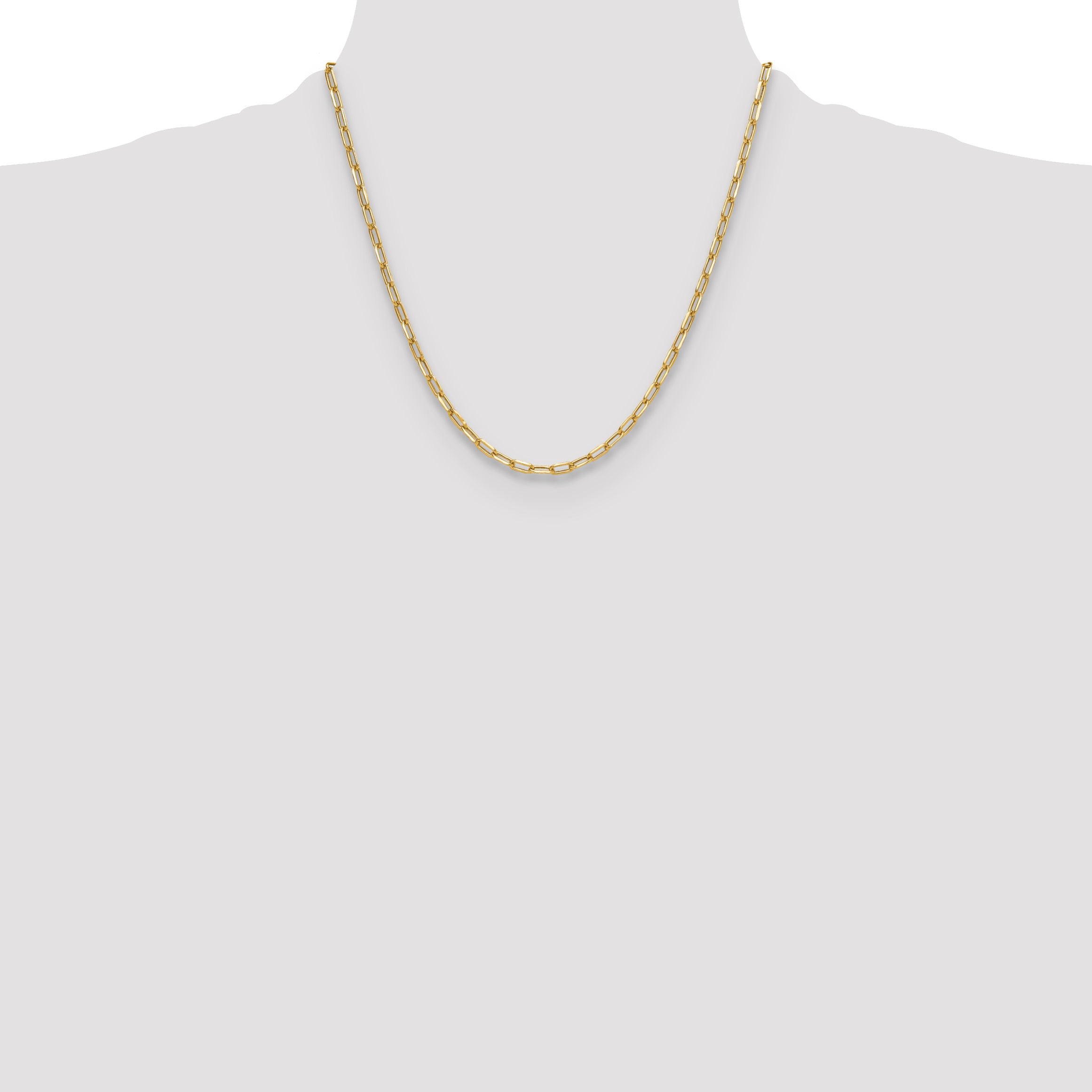 14k 3.7mm Semi-Solid Beveled D/C Paperclip Chain