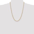 14k 3.7mm Semi-Solid Beveled D/C Paperclip Chain