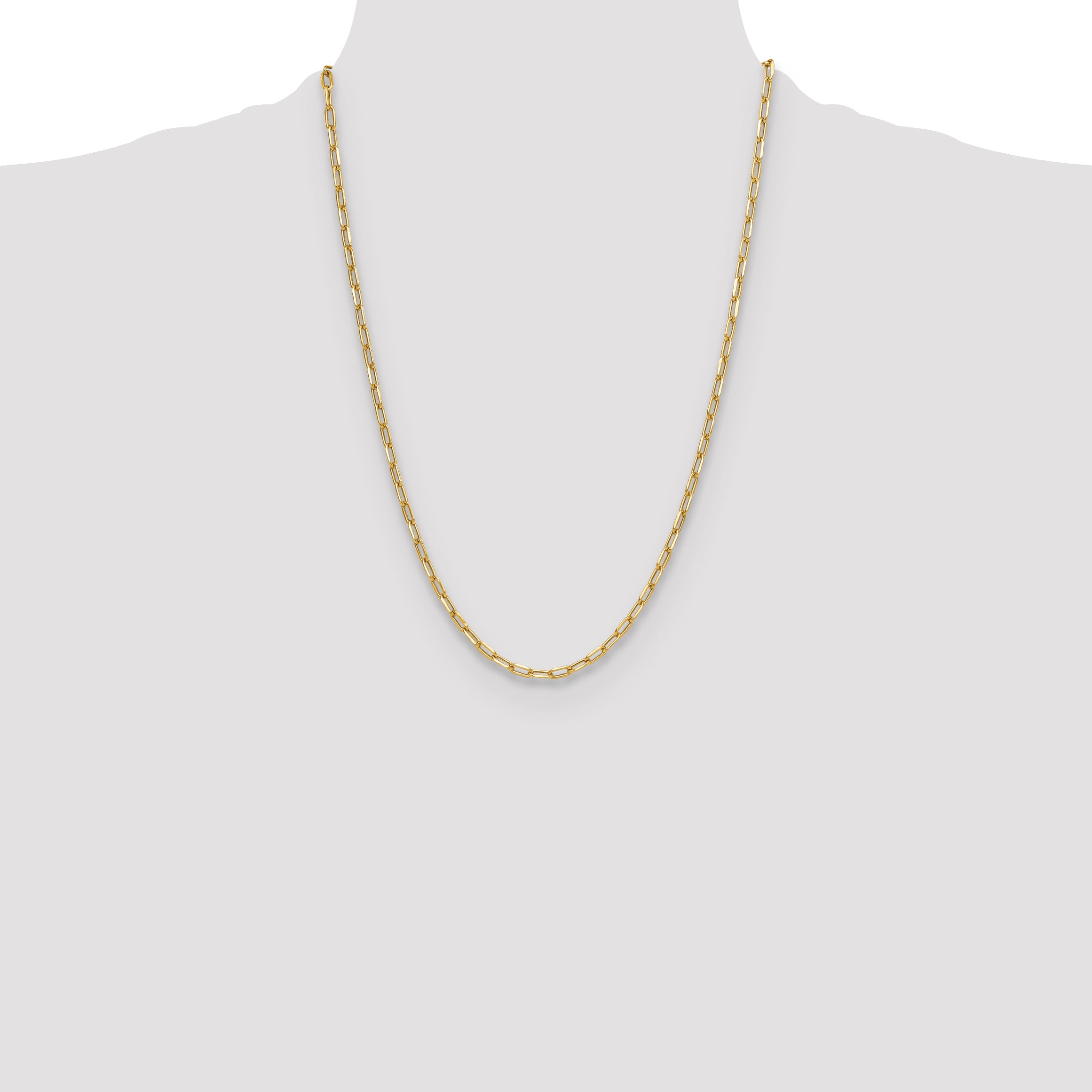 14k 3.7mm Semi-Solid Beveled D/C Paperclip Chain
