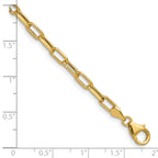 14k 3.7mm Semi-Solid Beveled D/C Paperclip Chain