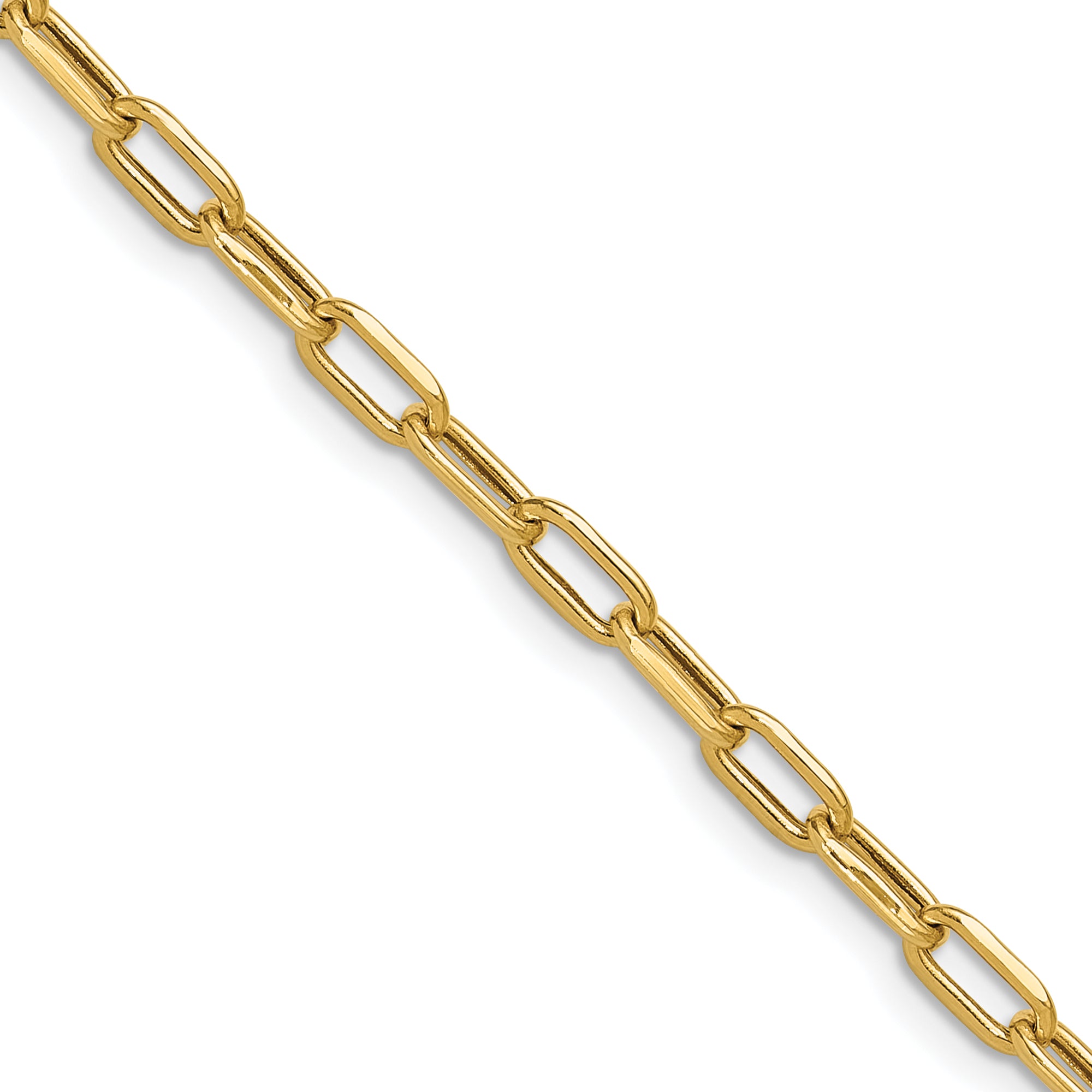 3.7mm 14K Yellow Gold Beveled D/C Paperclip Chain - Sophia Jewelers Main image