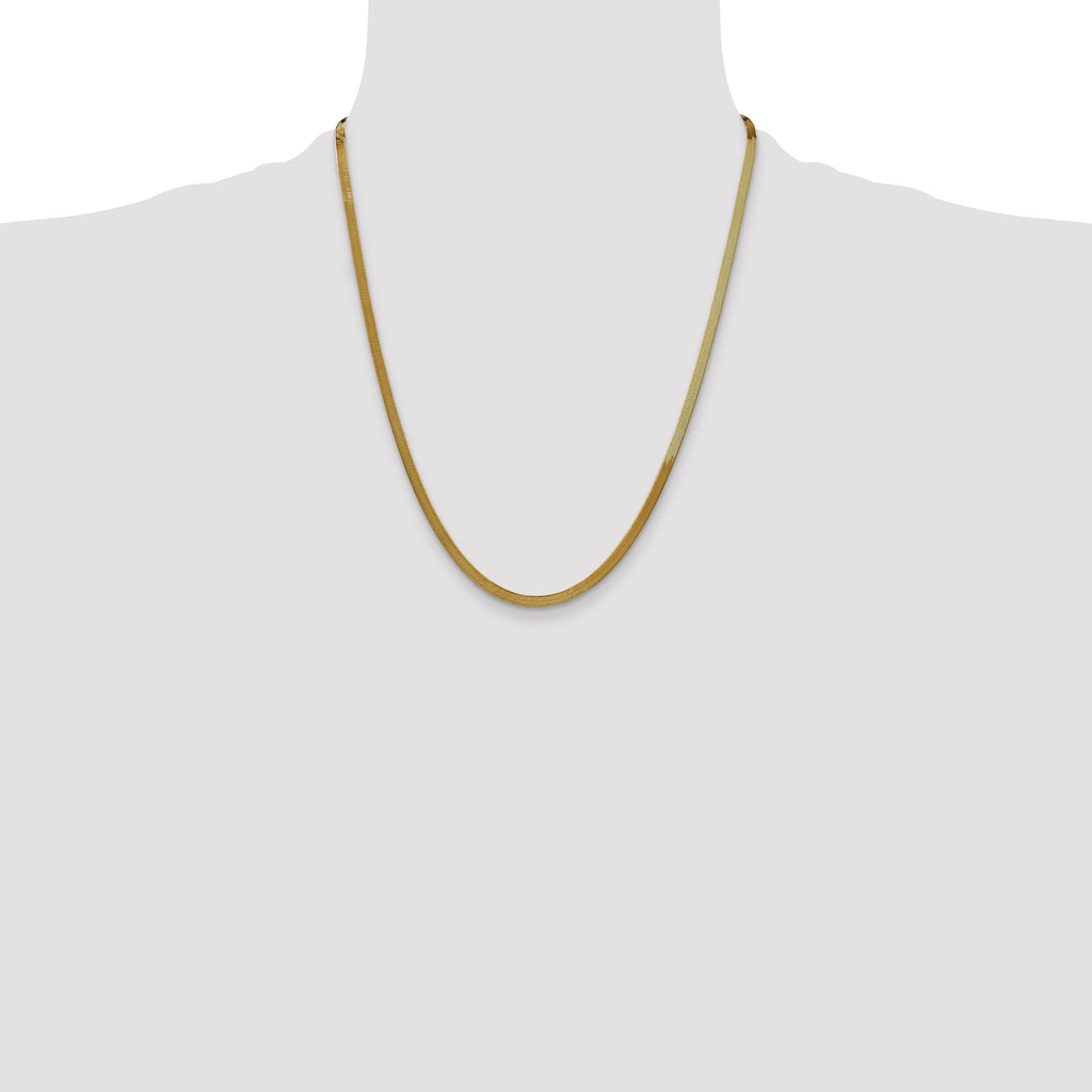 14k 3mm Silky Herringbone Chain