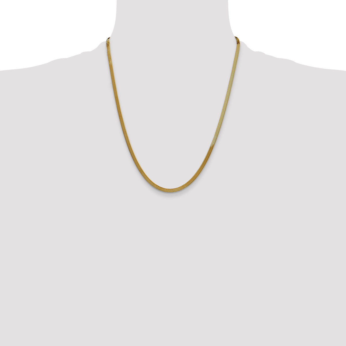 14k 3mm Silky Herringbone Chain