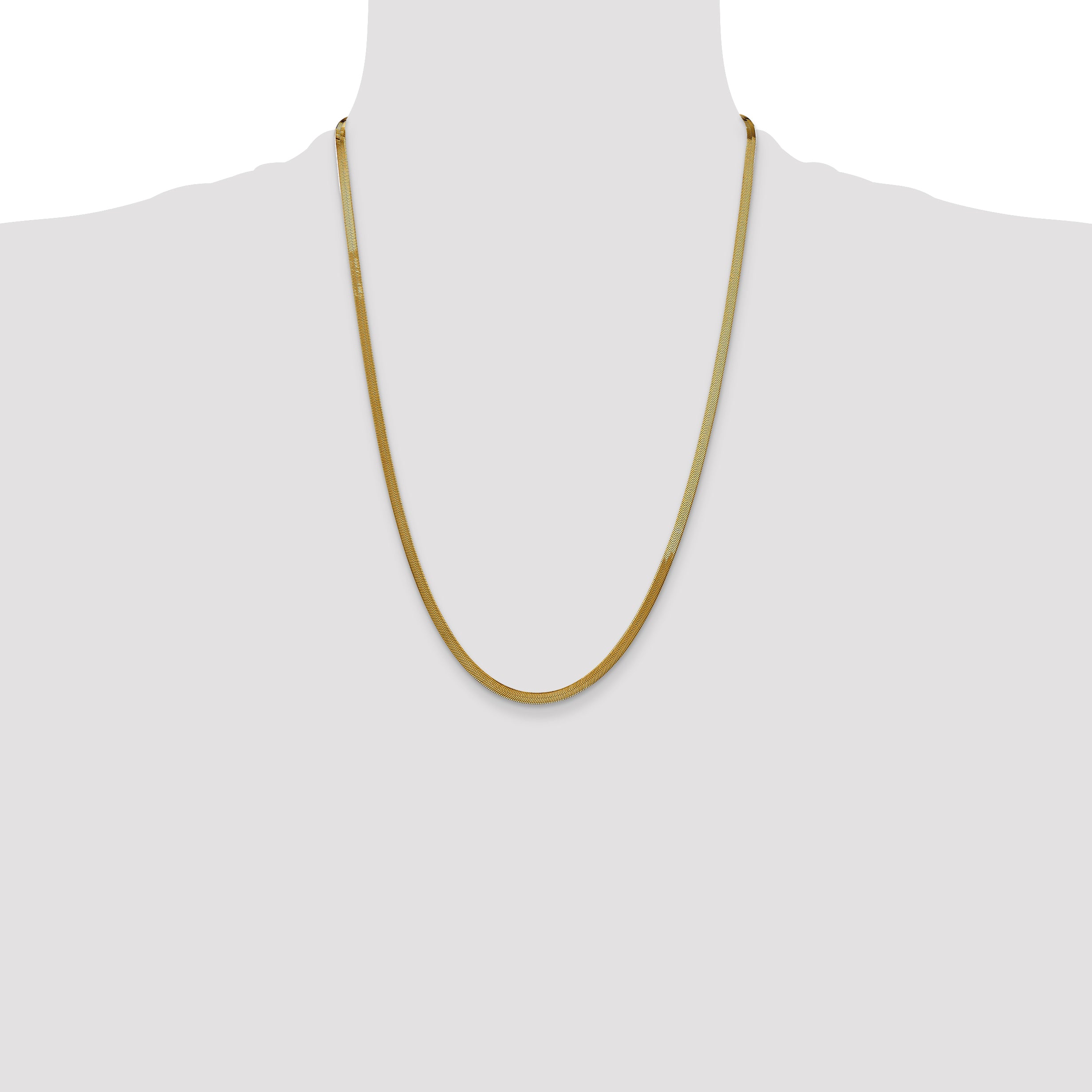 14k 3mm Silky Herringbone Chain