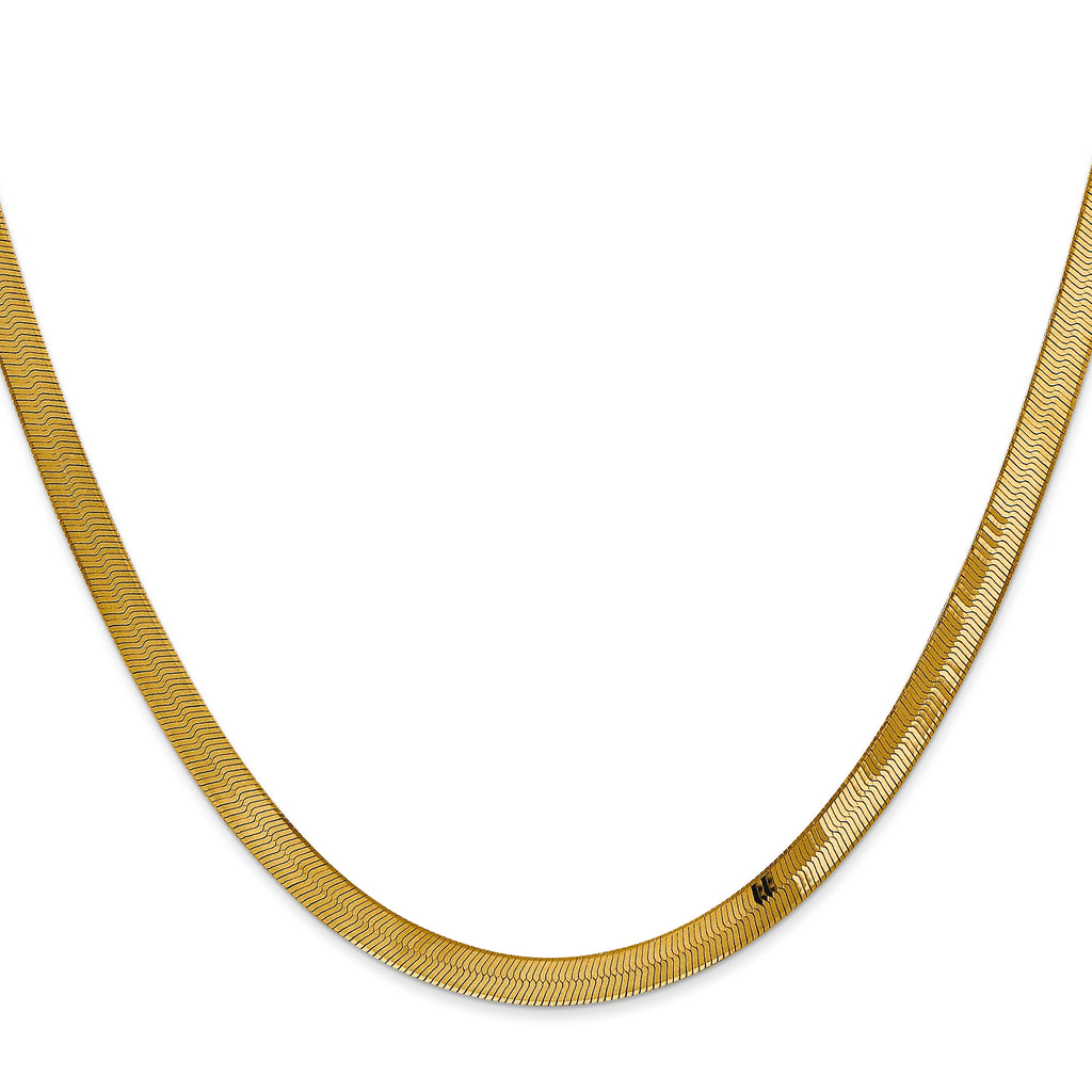 4.0mm 14K Yellow Gold Silky Herringbone Chain - Sophia Jewelers