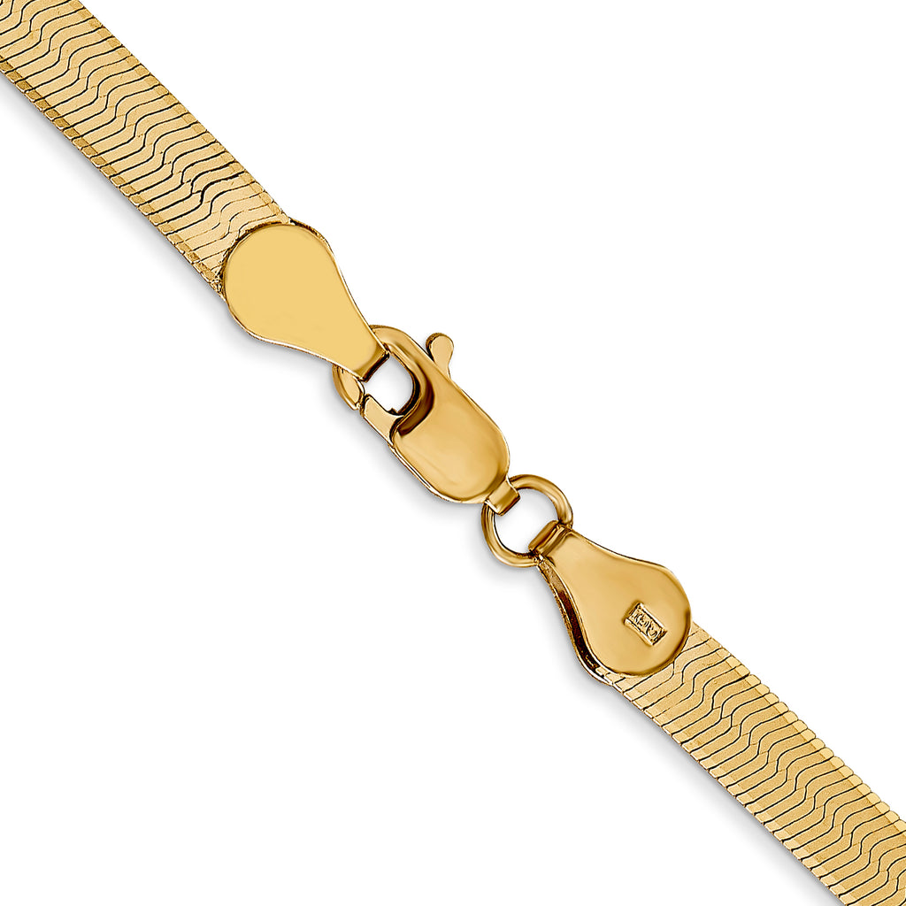 4.0mm 14K Yellow Gold Silky Herringbone Chain - Sophia Jewelers