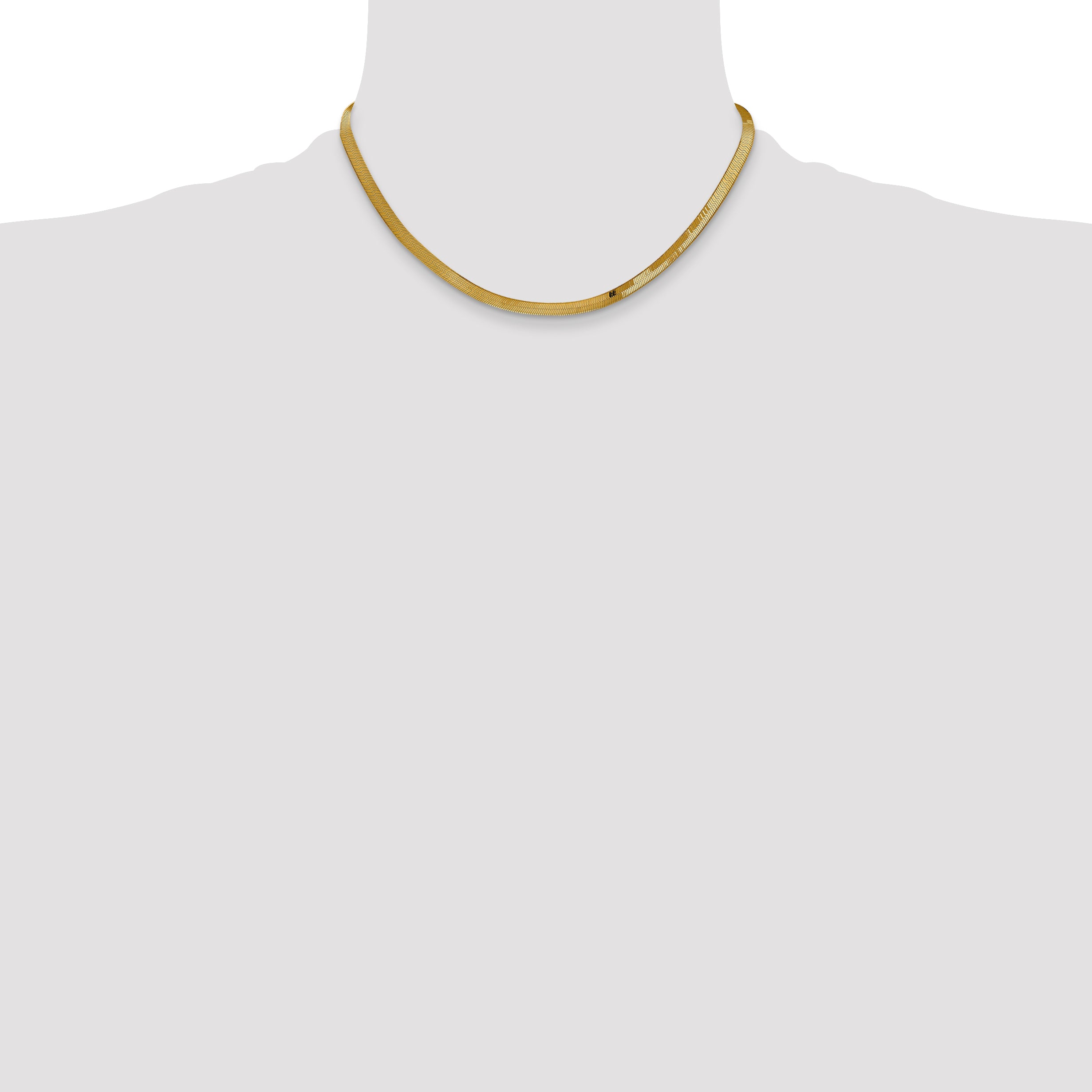 4.0mm 14K Yellow Gold Silky Herringbone Chain - Sophia Jewelers