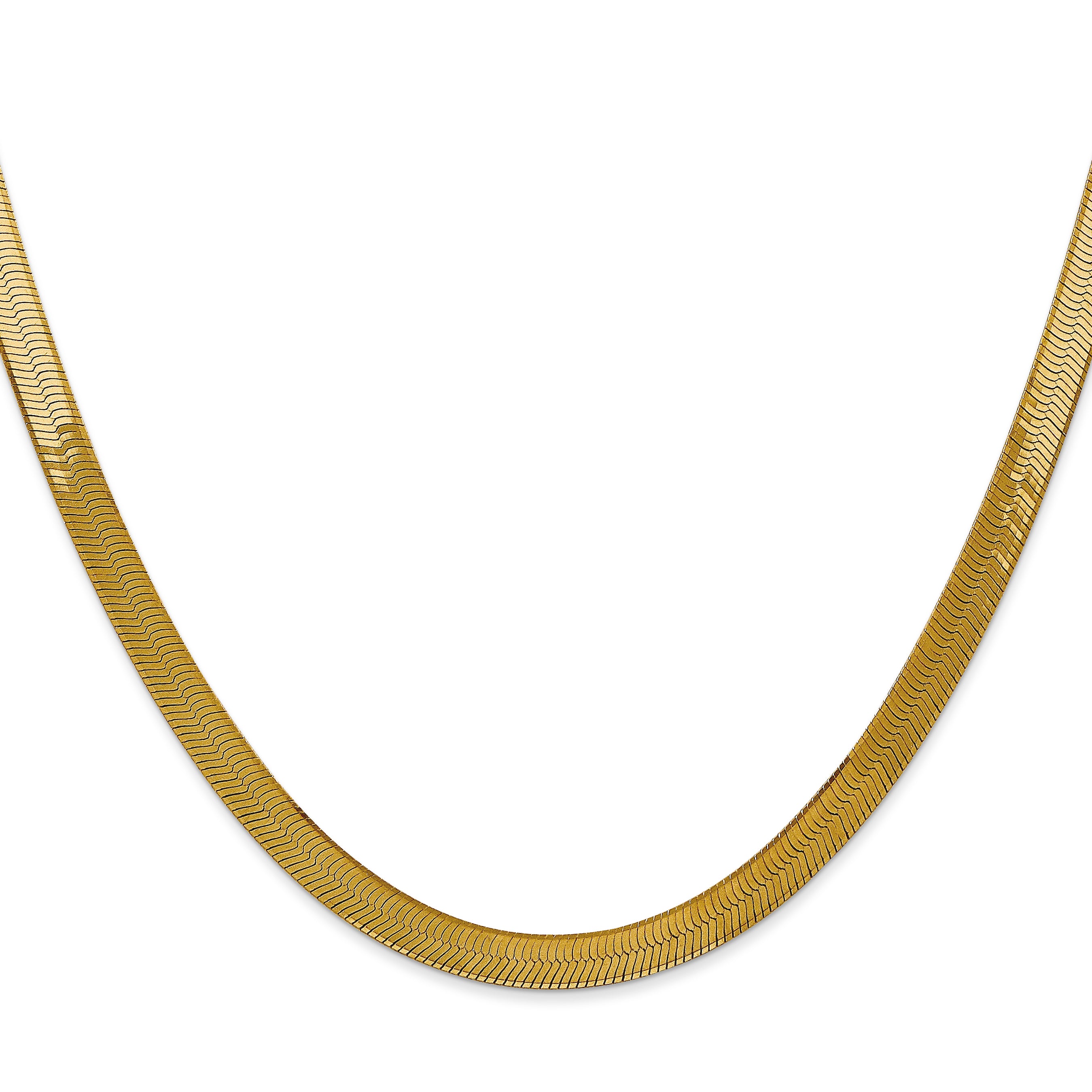 5.0mm 14K Yellow Gold Silky Herringbone Chain Secondary image