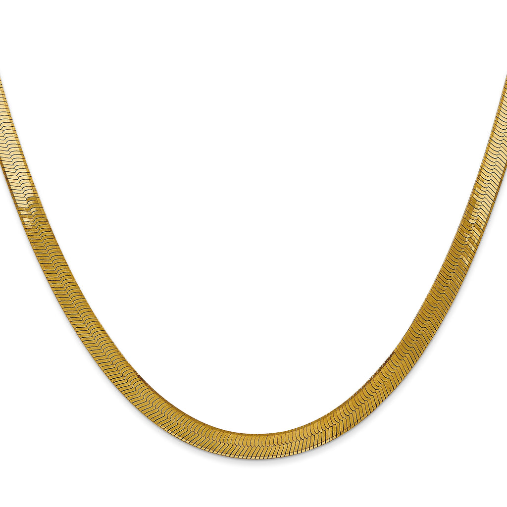 5.0mm 14K Yellow Gold Silky Herringbone Chain - Sophia Jewelers
