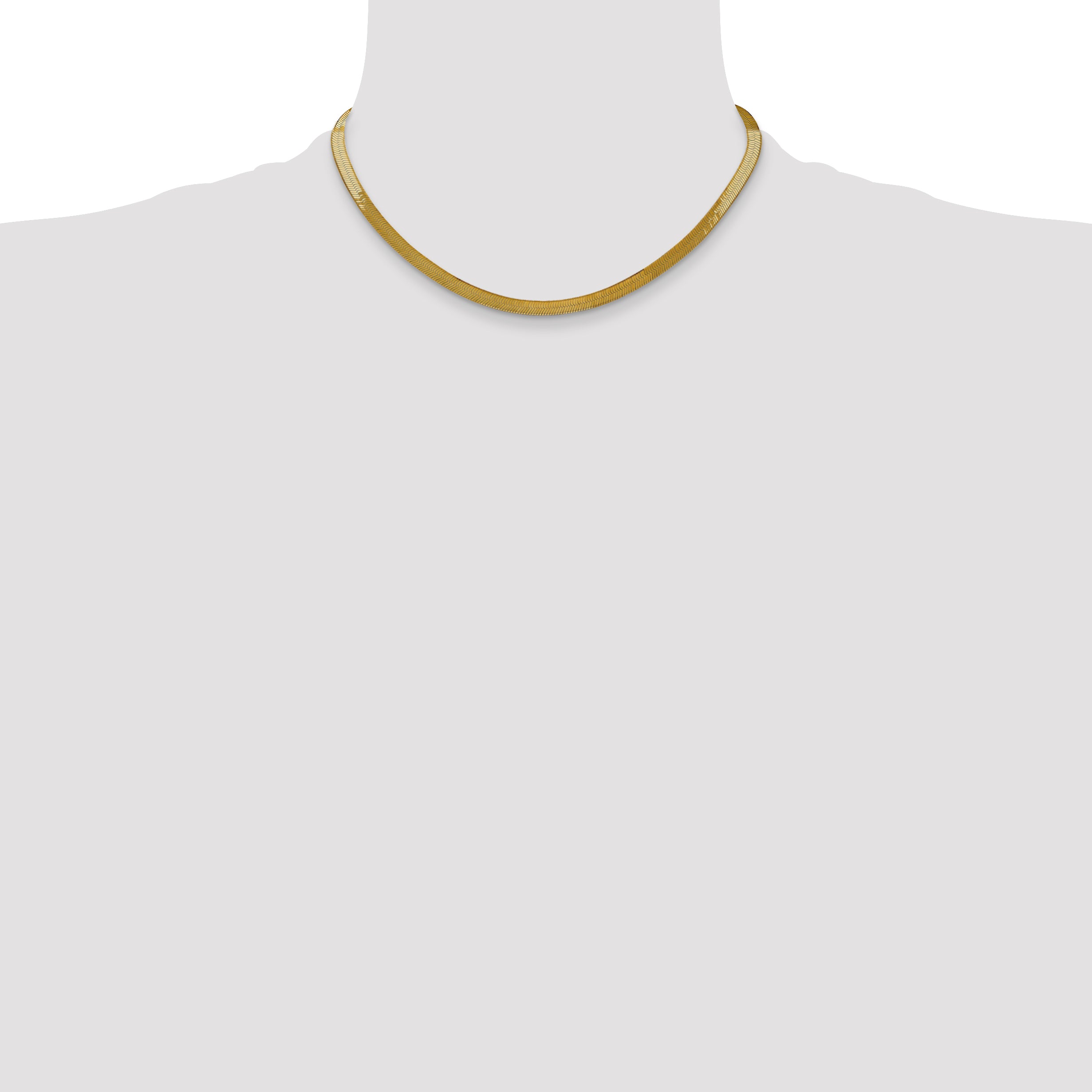 5.0mm 14K Yellow Gold Silky Herringbone Chain - Sophia Jewelers