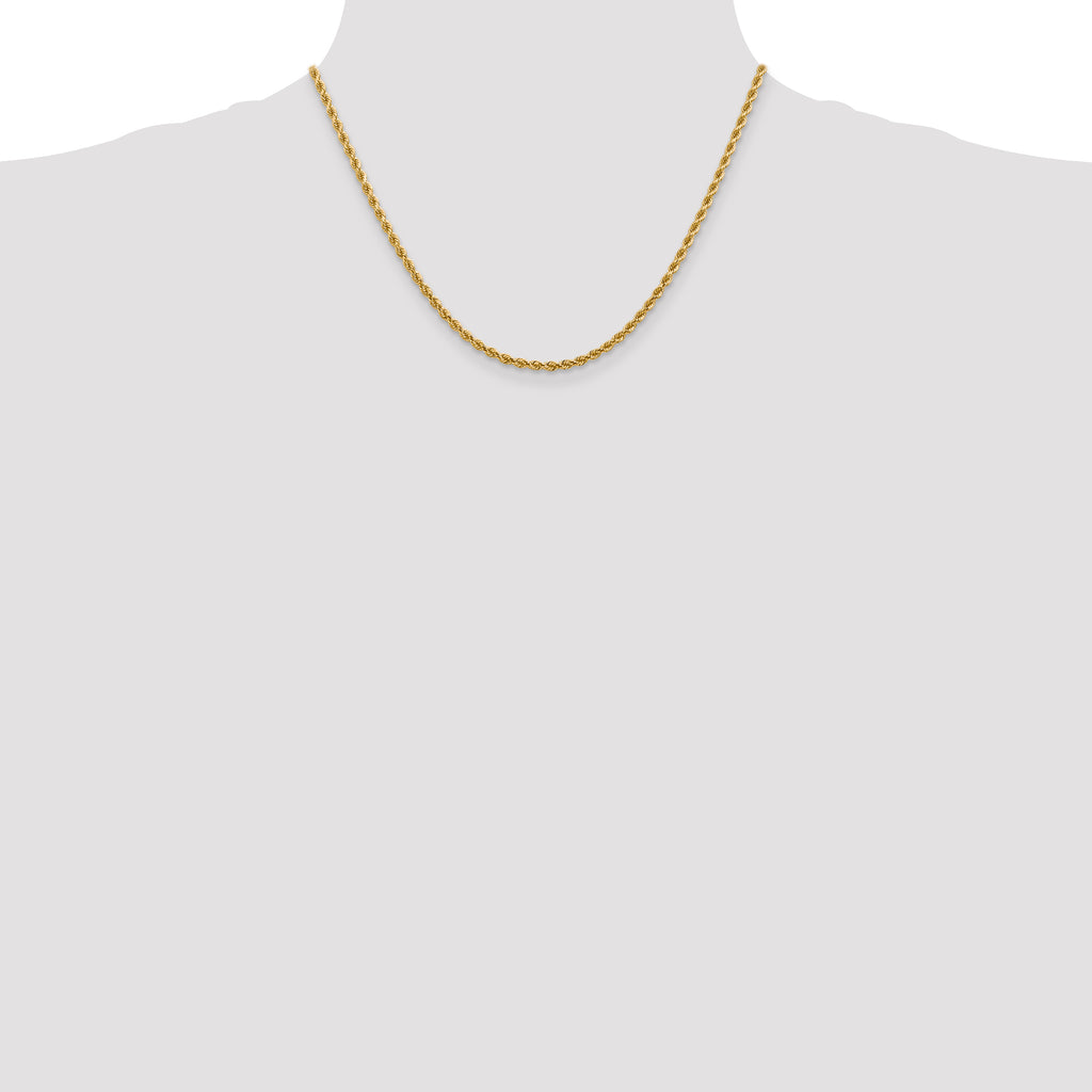 2.75mm 14K White Gold Diamond-Cut Rope Chain - Sophia Jewelers