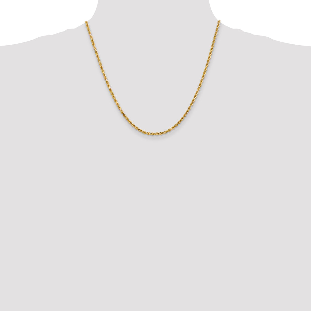 14K White Gold 2.75mm Diamond-Cut Rope Chain