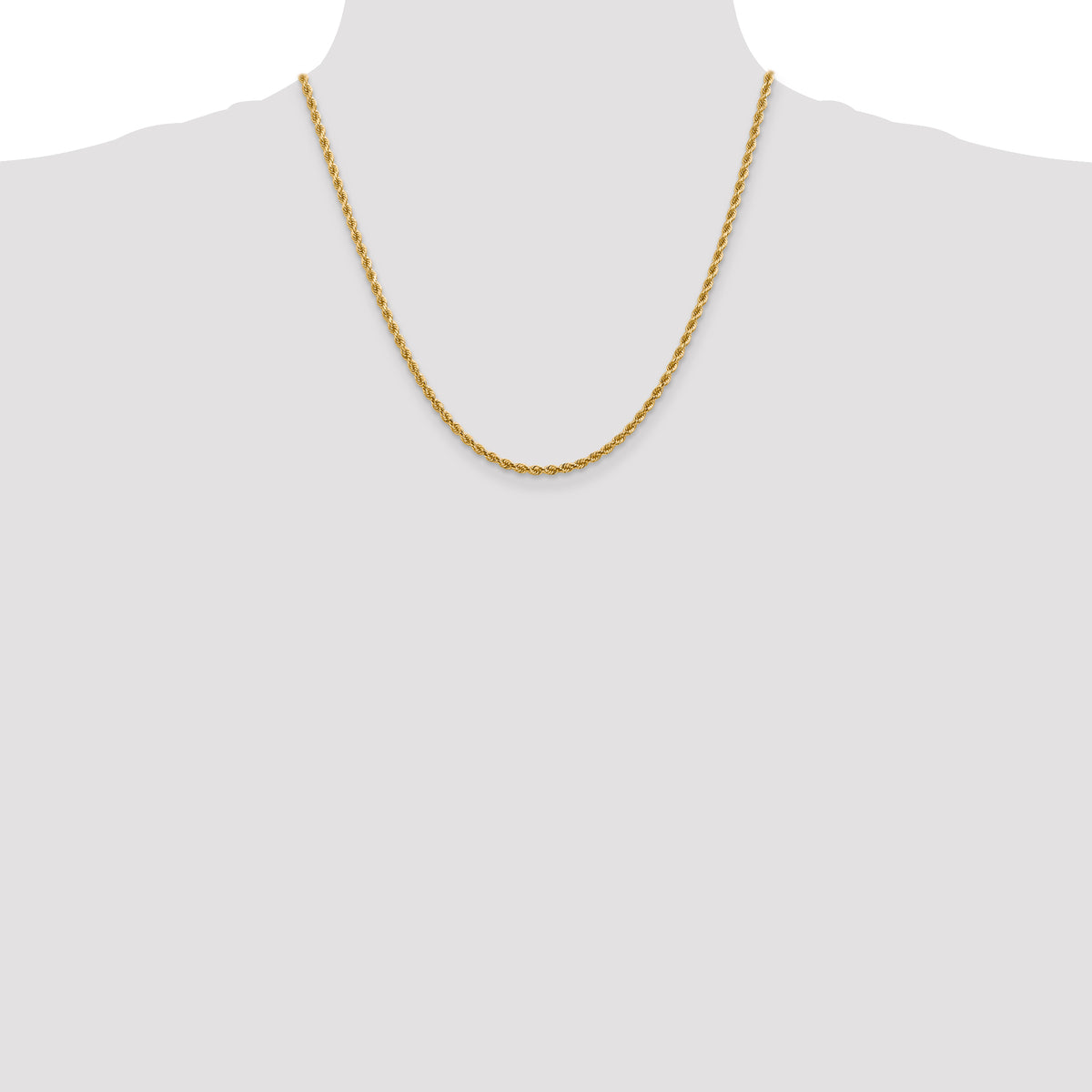 14K White Gold 2.75mm Diamond-Cut Rope Chain