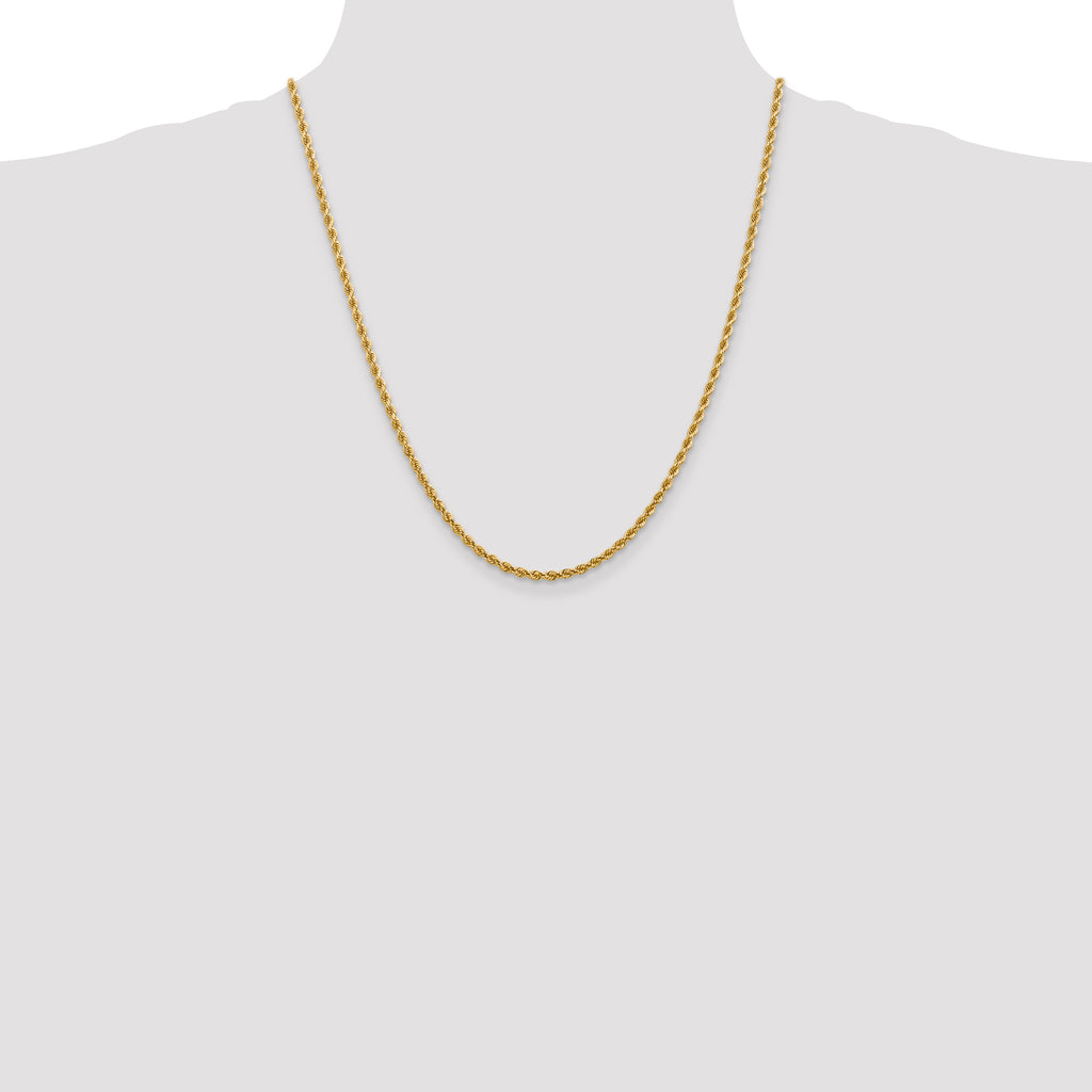 14K White Gold 2.75mm Diamond-Cut Rope Chain