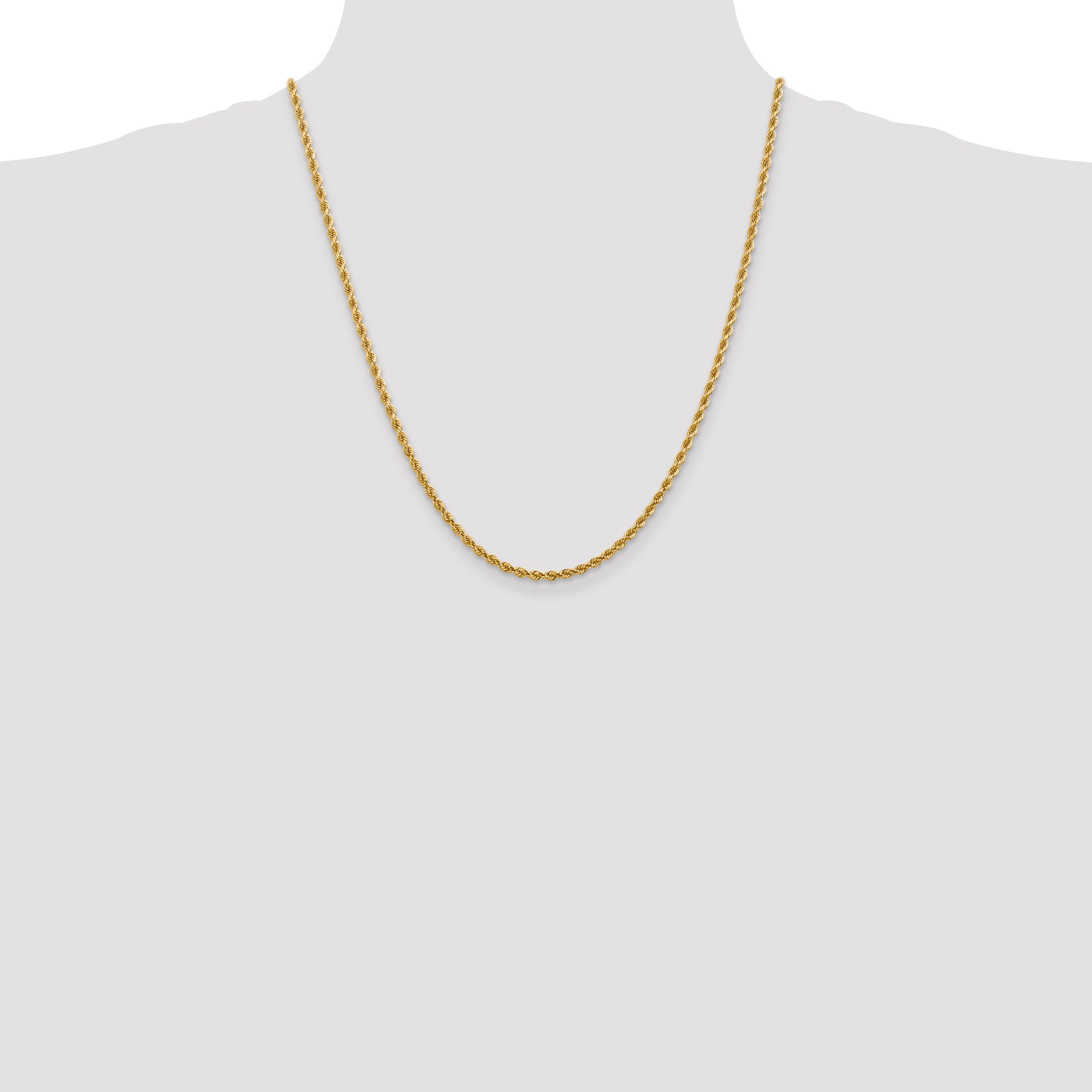 14K White Gold 2.75mm Diamond-Cut Rope Chain