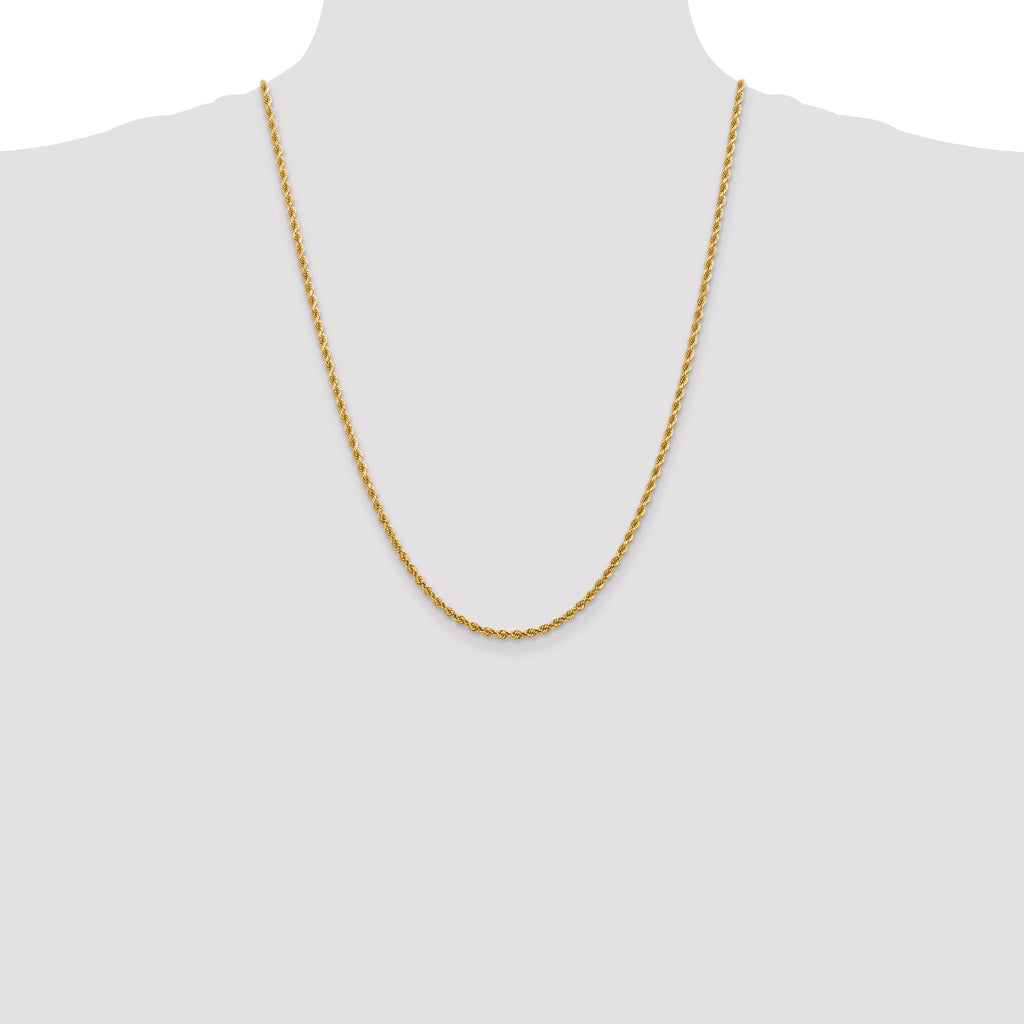 14K White Gold 2.75mm Diamond-Cut Rope Chain
