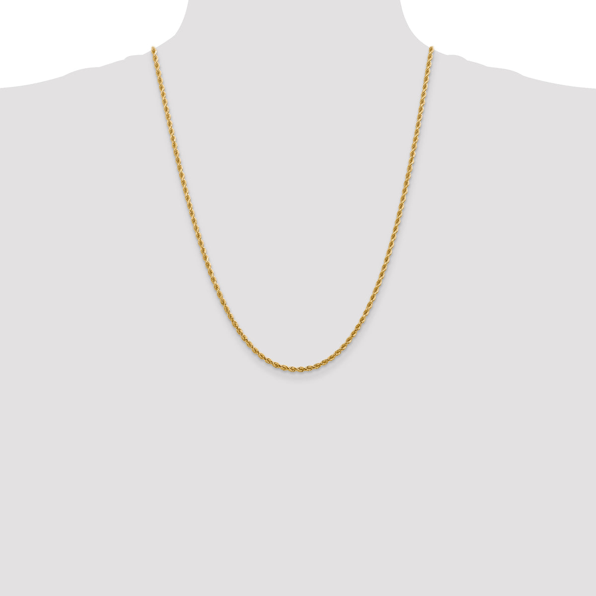14K White Gold 2.75mm Diamond-Cut Rope Chain