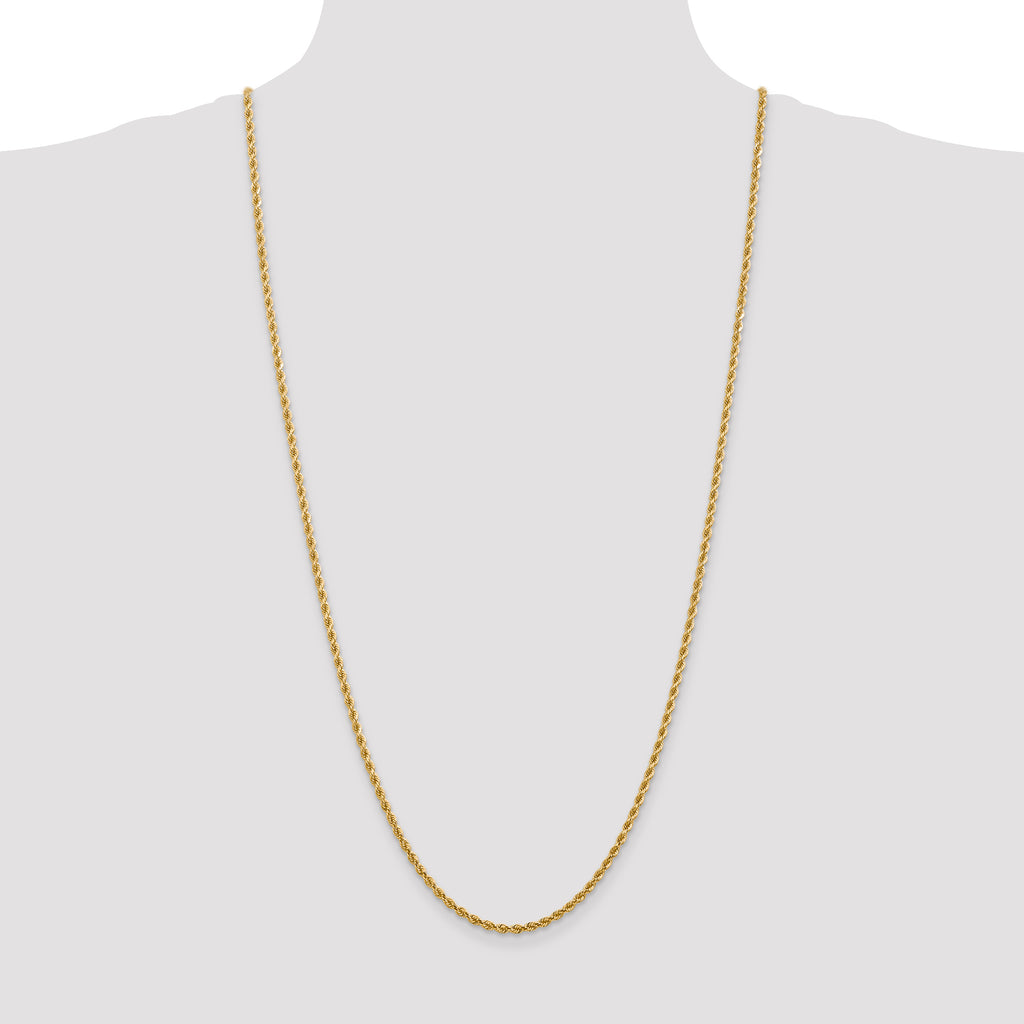 14K White Gold 2.75mm Diamond-Cut Rope Chain
