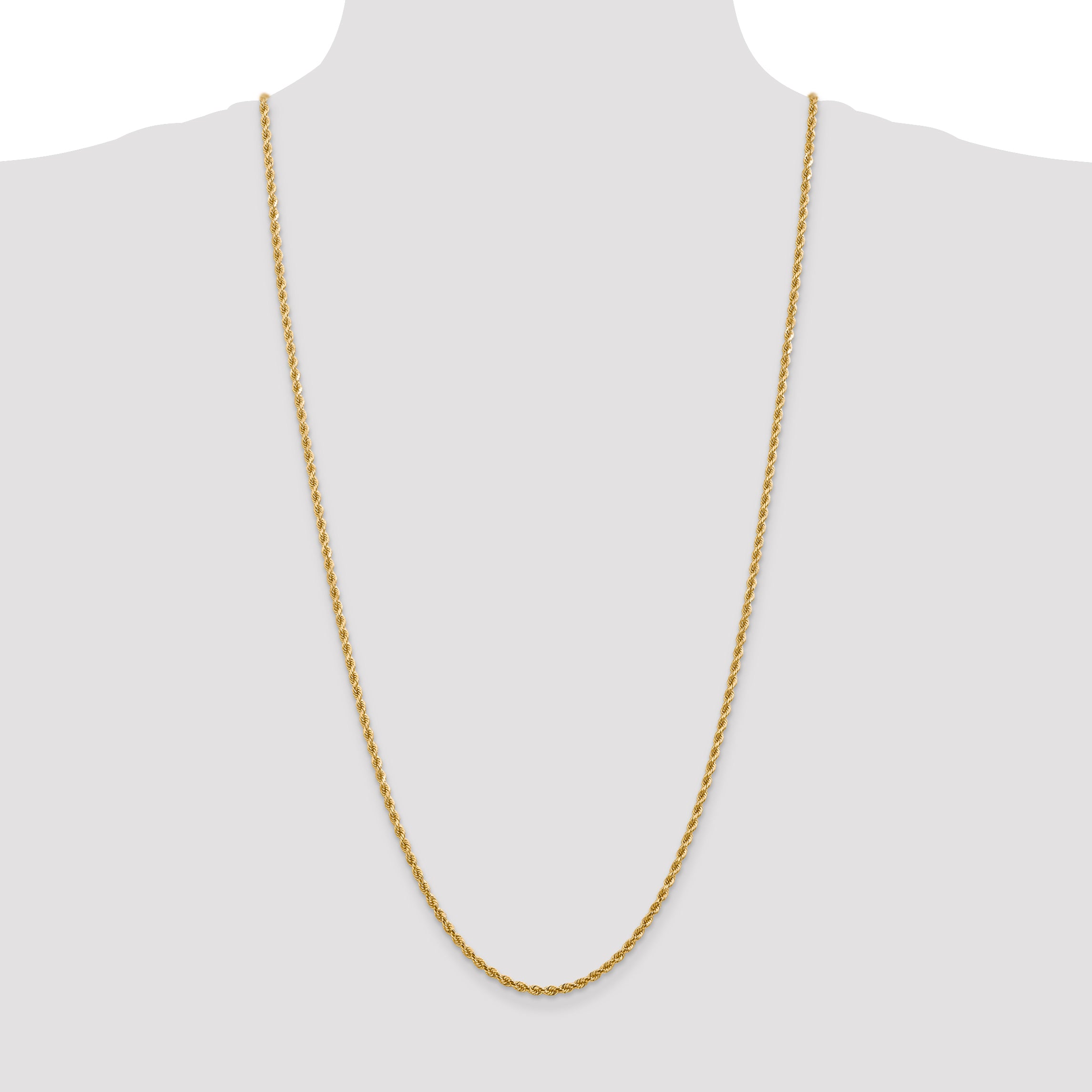 14K White Gold 2.75mm Diamond-Cut Rope Chain