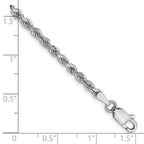 14K White Gold 2.75mm Diamond-Cut Rope Chain