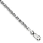 14K White Gold 2.75mm Diamond-Cut Rope Chain