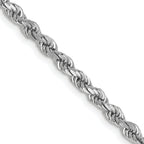 14K White Gold 2.75mm Diamond-Cut Rope Chain