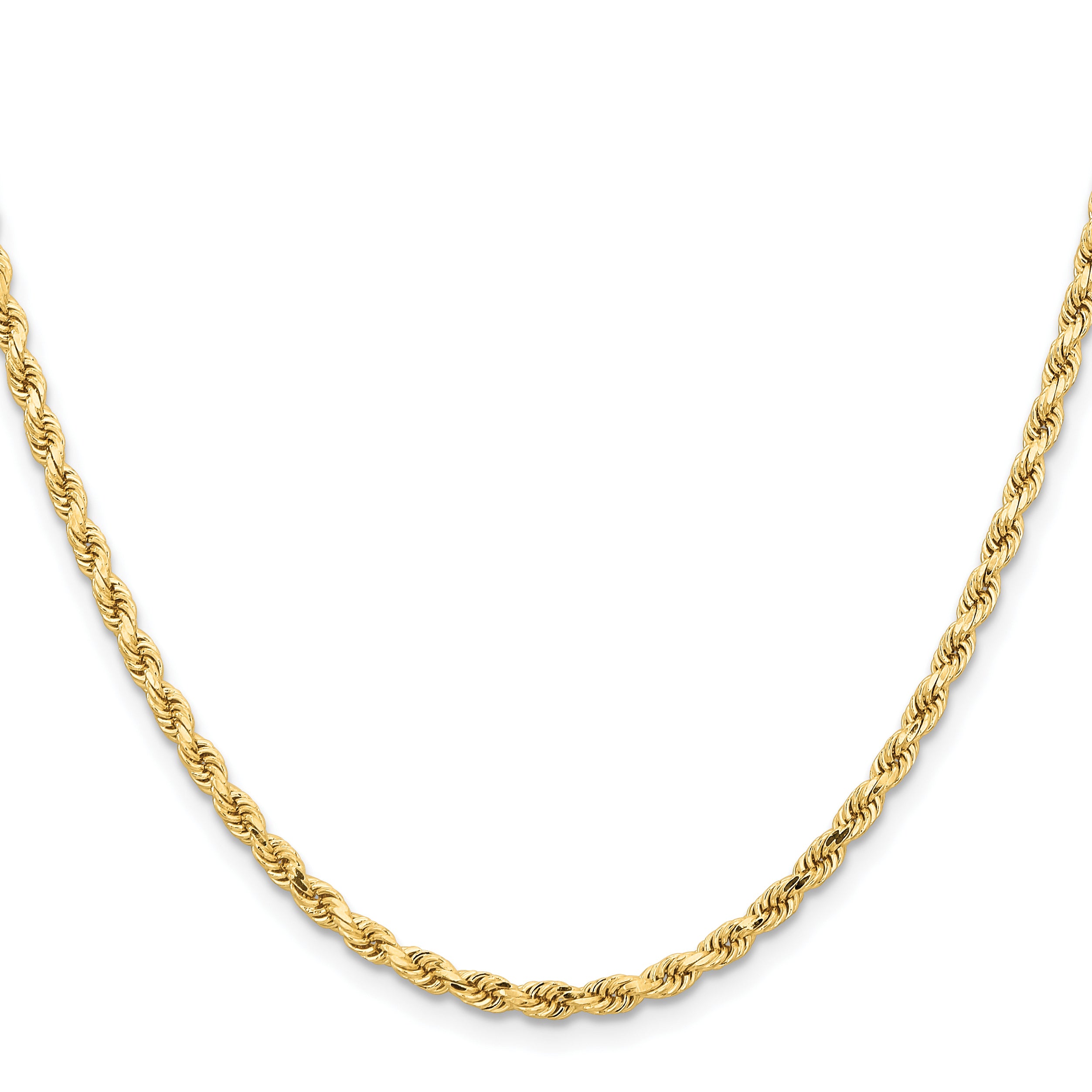 14K White Gold 3.25mm Diamond-Cut Rope Chain