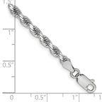 14K White Gold 3.25mm Diamond-Cut Rope Chain