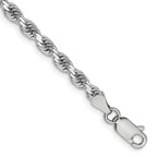 14K White Gold 3.25mm Diamond-Cut Rope Chain
