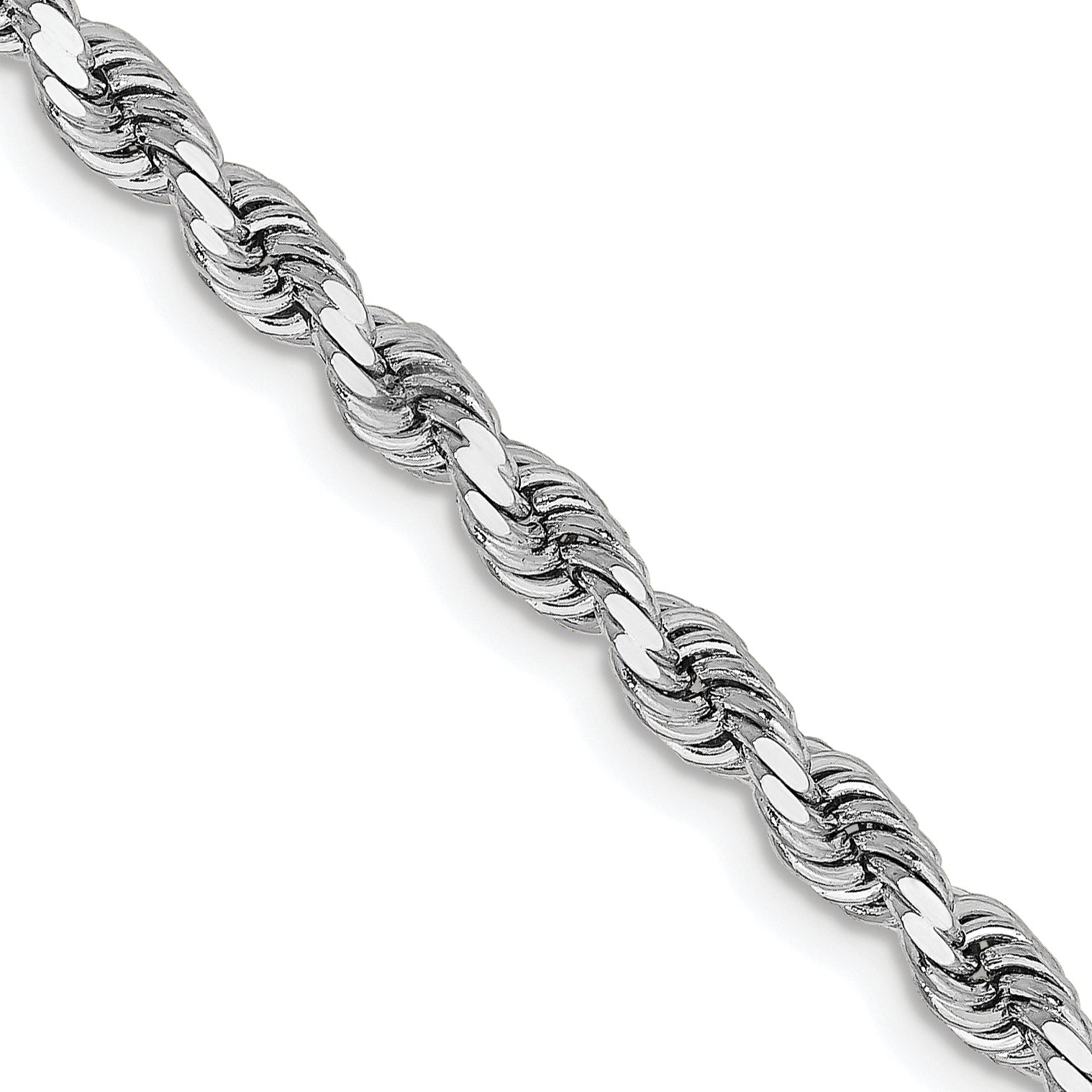 3.25mm 14K White Gold Diamond-Cut Rope Chain - Sophia Jewelers Main image