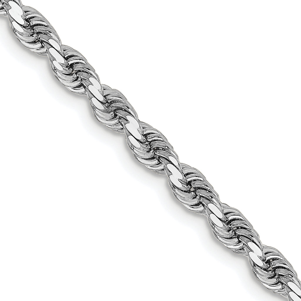 3.25mm 14K White Gold Diamond-Cut Rope Chain - Sophia Jewelers