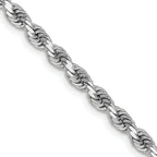 3.25mm 14K White Gold Diamond-Cut Rope Chain - Sophia Jewelers
