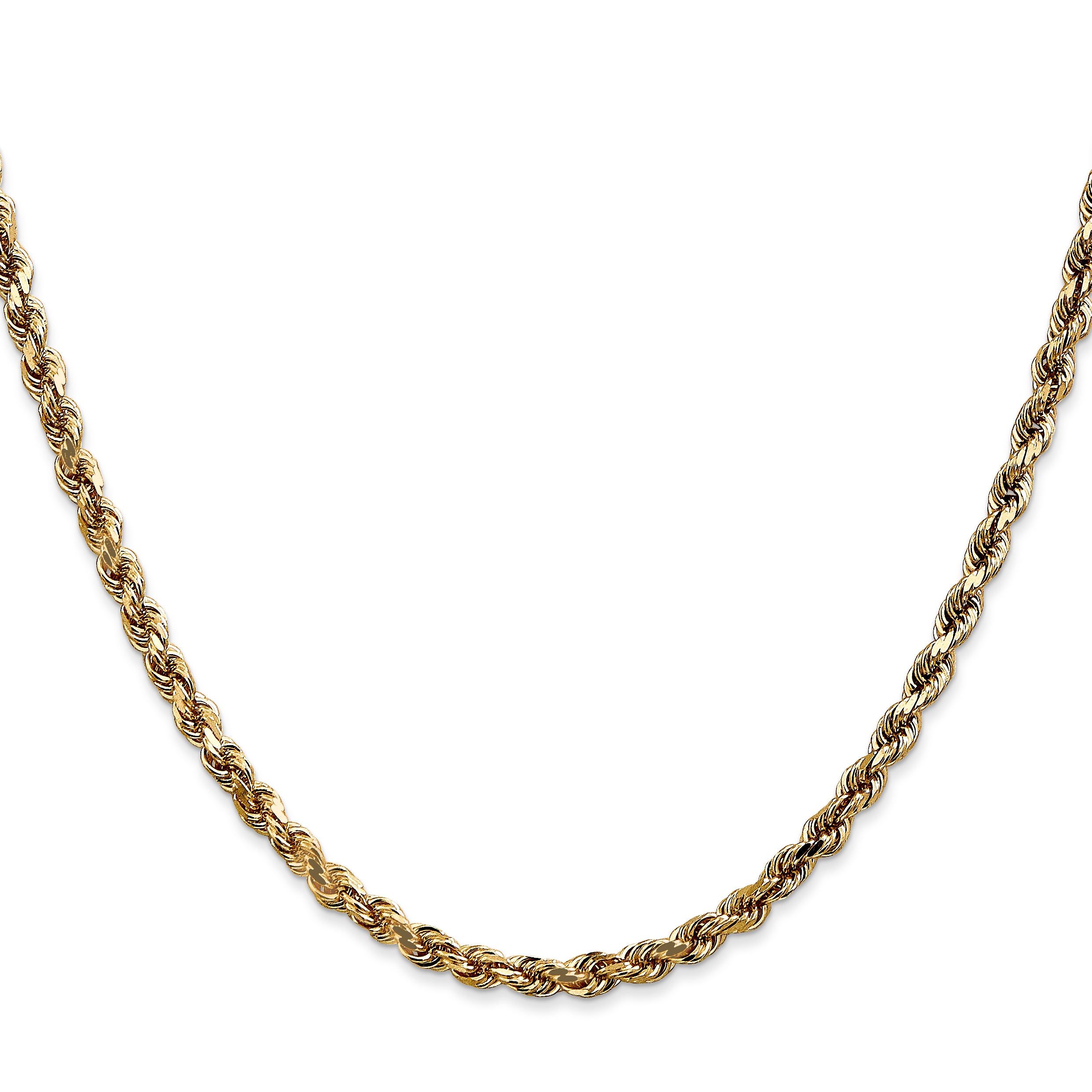 3.5mm 14K White Gold Diamond-Cut Rope Chain Secondary image