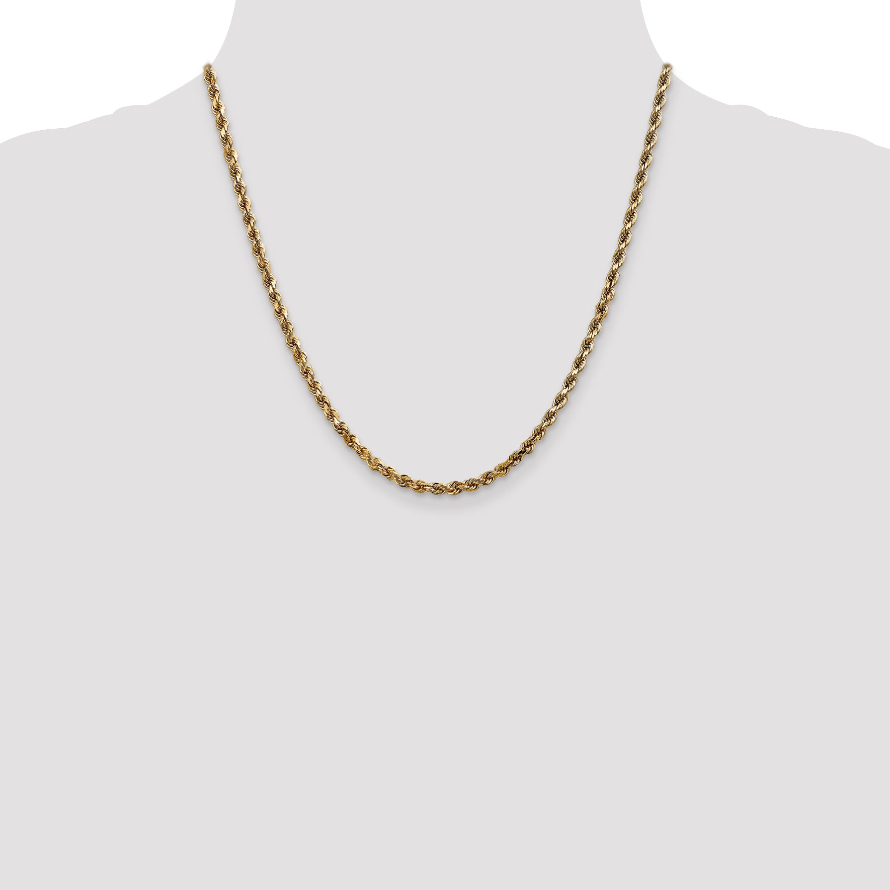 3.5mm 14K White Gold Diamond-Cut Rope Chain - Sophia Jewelers