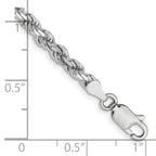 14K White Gold 3.5mm Diamond-Cut Rope Chain