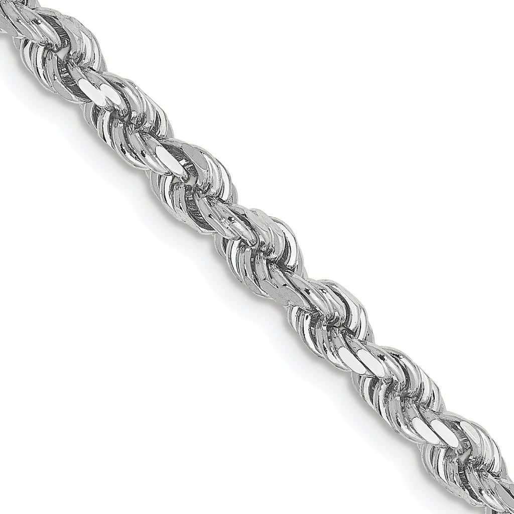 3.5mm 14K White Gold Diamond-Cut Rope Chain - Sophia Jewelers