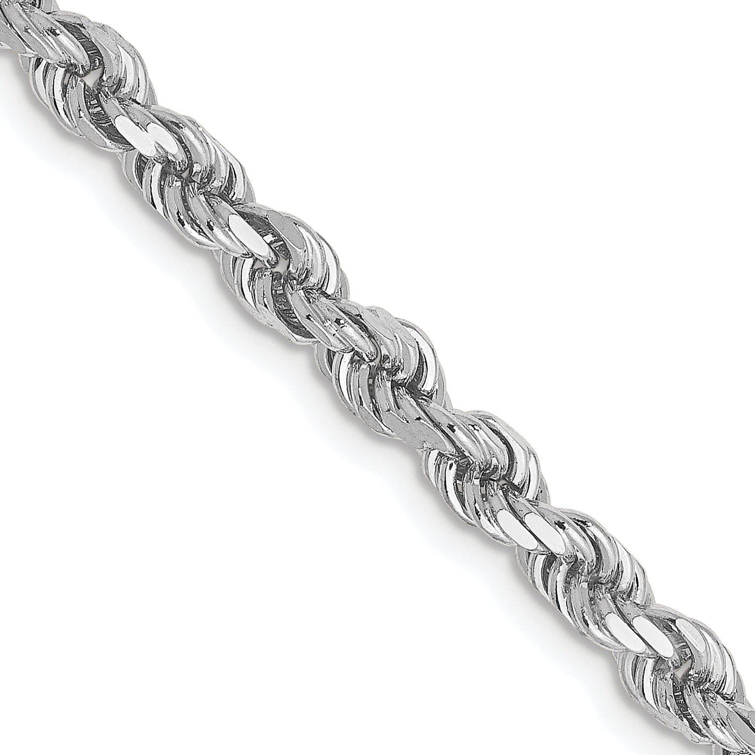 3.5mm 14K White Gold Diamond-Cut Rope Chain - Sophia Jewelers