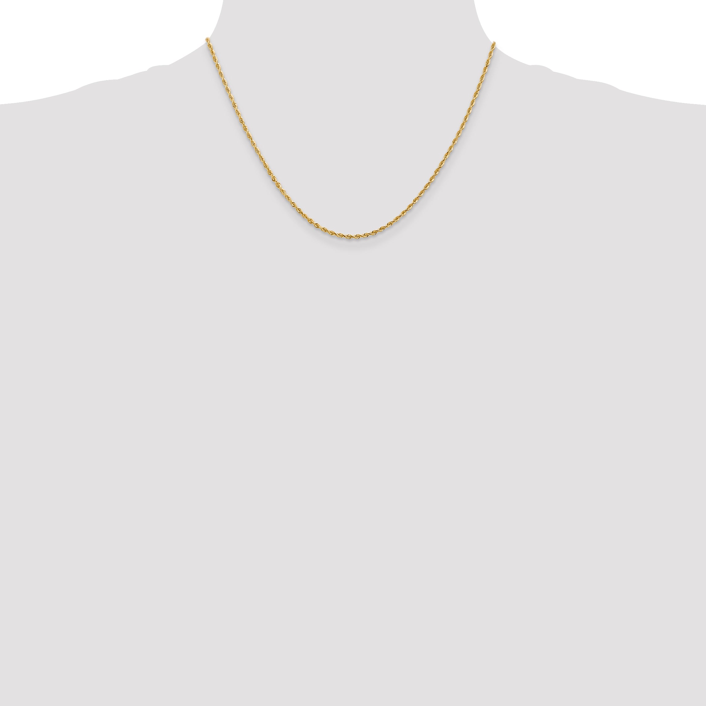 14k 2.00mm Diamond-Cut Lightweight Rope Chain