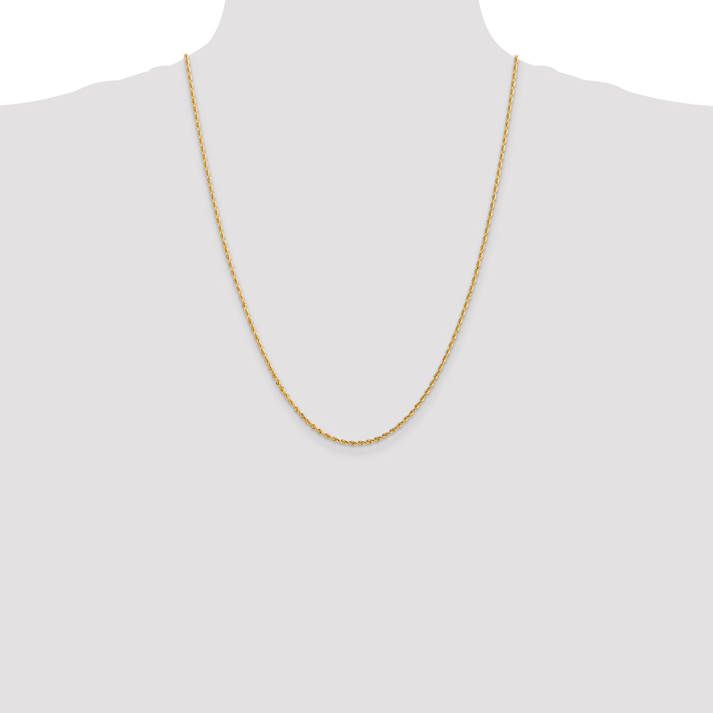 14k 2.00mm Diamond-Cut Lightweight Rope Chain