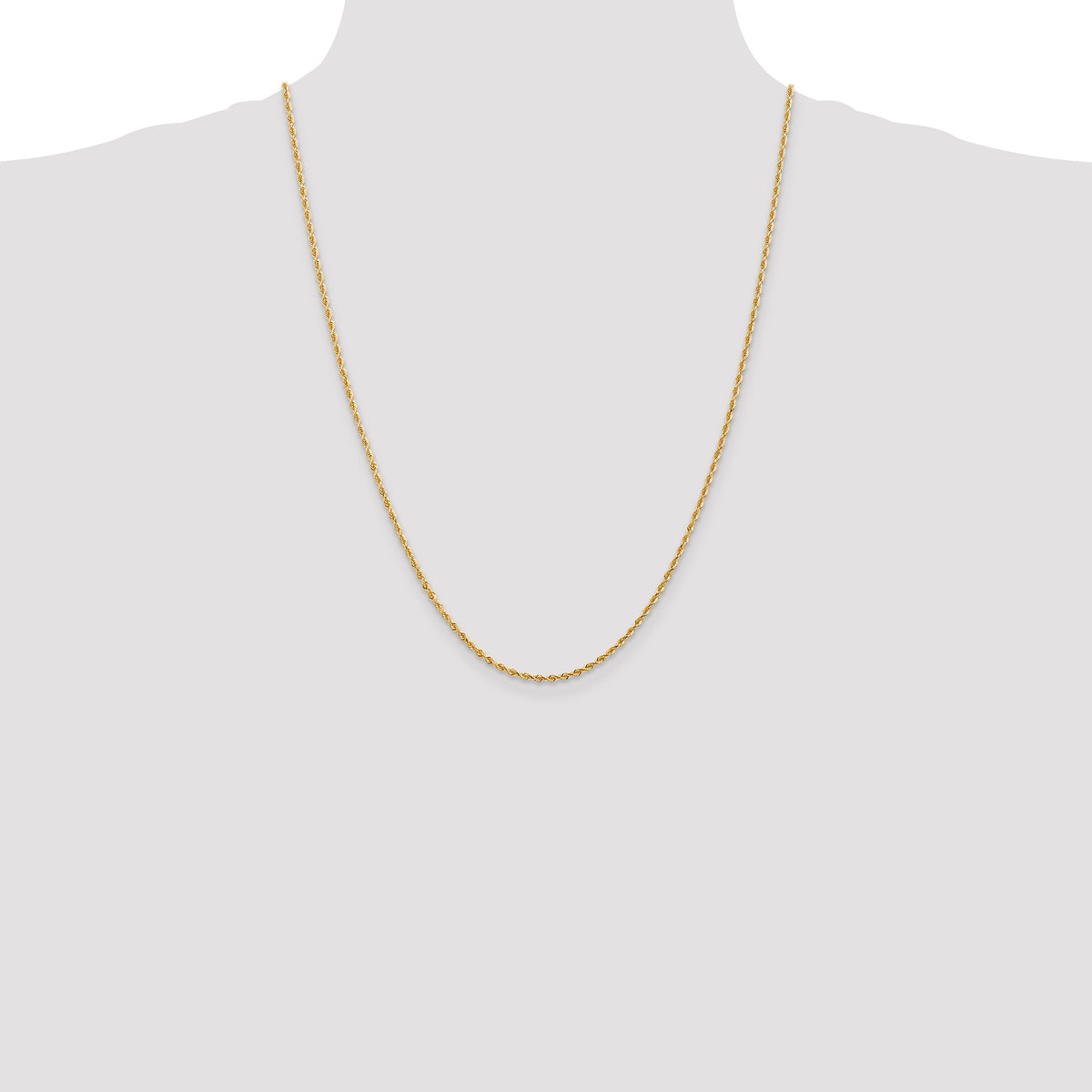 14k 2.00mm Diamond-Cut Lightweight Rope Chain