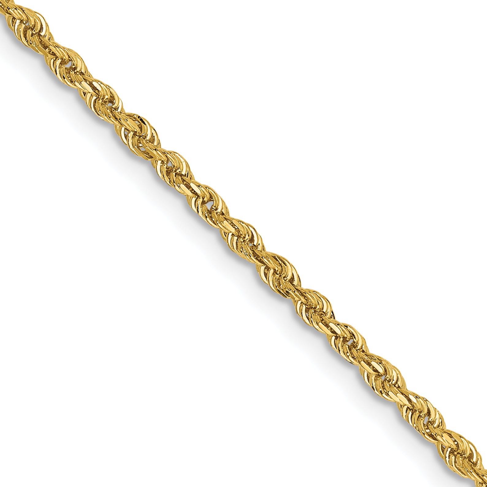 2.0mm 14K Yellow Gold Diamond-Cut Lightweight Rope Chain - Sophia Jewelers Main image