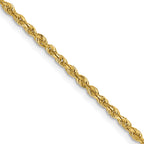 2.0mm 14K Yellow Gold Diamond-Cut Lightweight Rope Chain - Sophia Jewelers