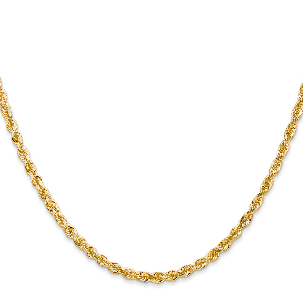 3.0mm 14K Yellow Gold Diamond-Cut Lightweight Rope Chain - Sophia Jewelers